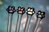 Paw Print Glass Stir Sticks