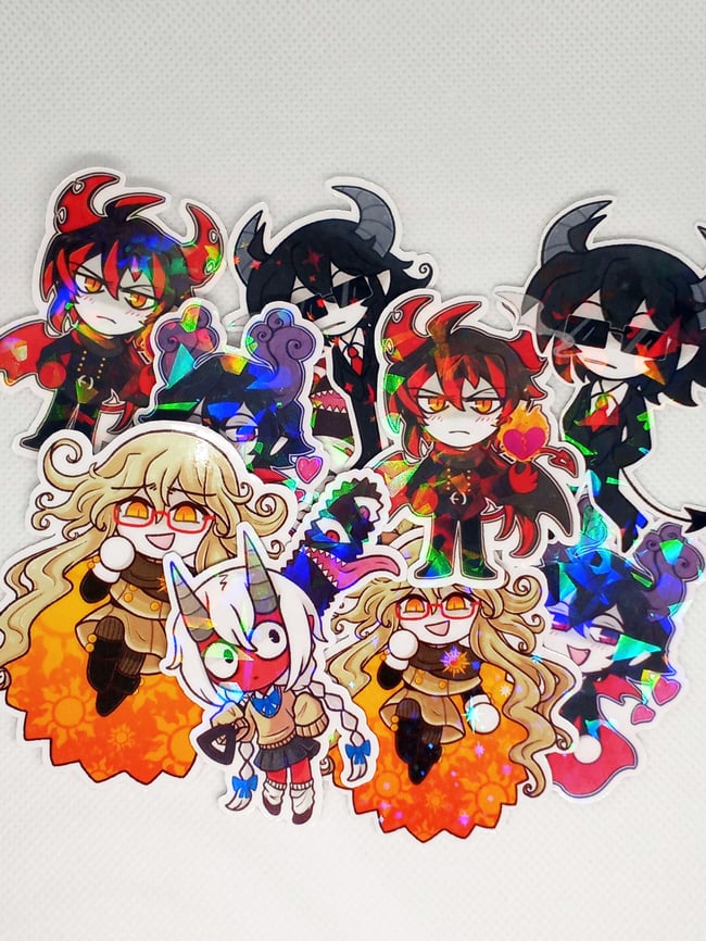 2" Inch Funamusea Character Holographic Matte Stickers