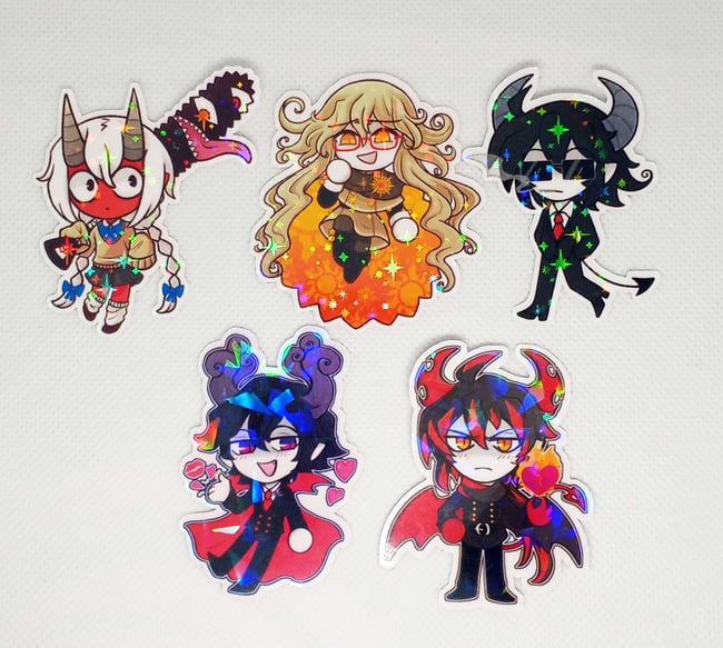 2" Inch Funamusea Character Holographic Matte Stickers