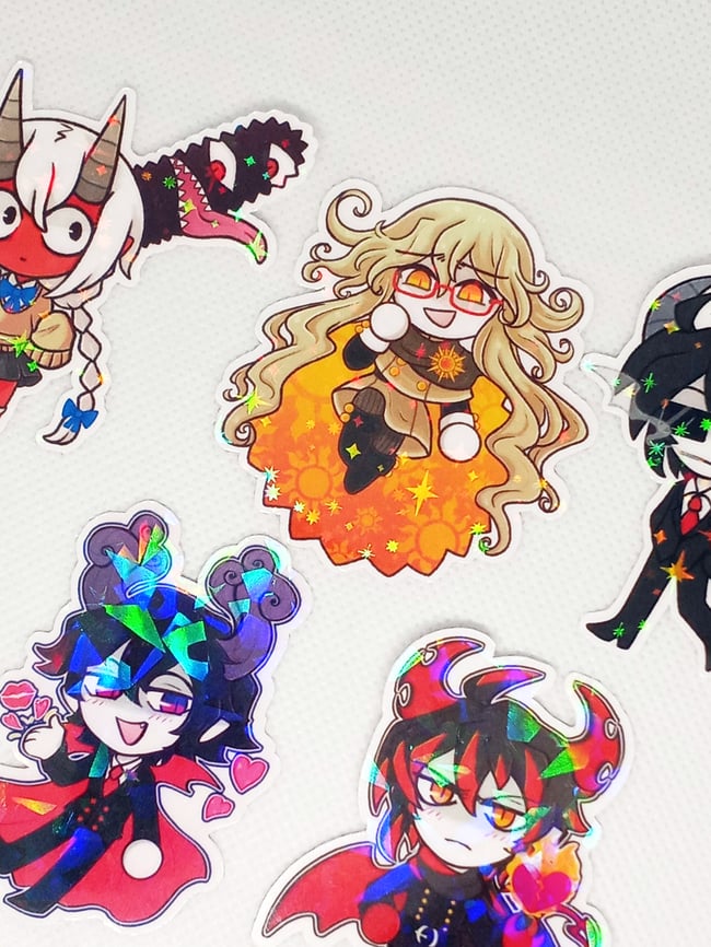 2" Inch Funamusea Character Holographic Matte Stickers