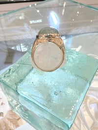 Image 2 of 14k solid gold Jade Hawaiian scroll ring