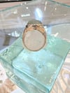 14k solid gold Jade Hawaiian scroll ring