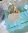 14k solid gold Jade Hawaiian scroll ring