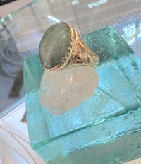 Image 3 of 14k solid gold Jade Hawaiian scroll ring