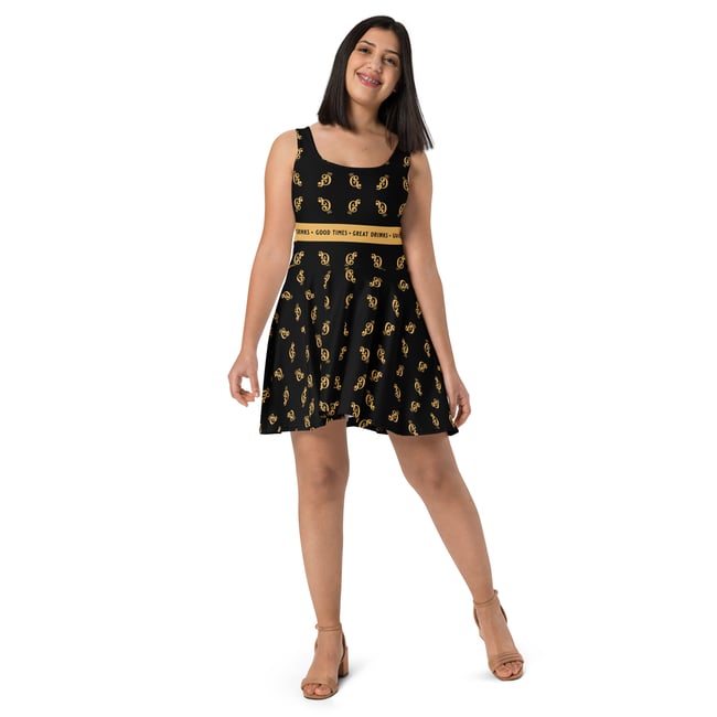 The G. Pattern Skater Dress - Black