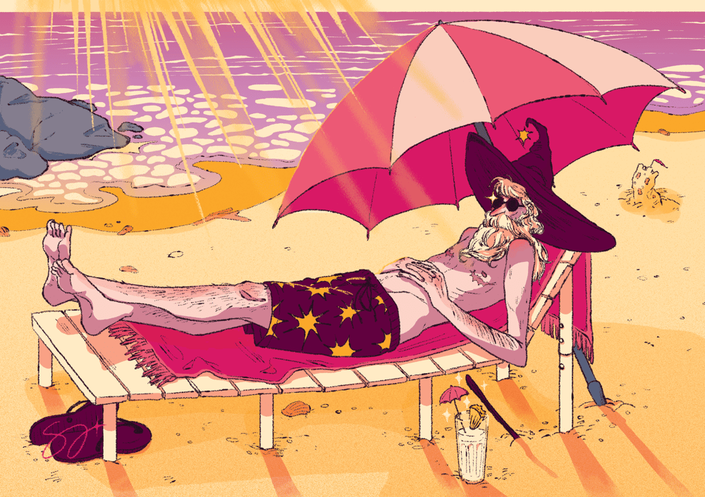 Image of Wizard Print ⛱️ Beach