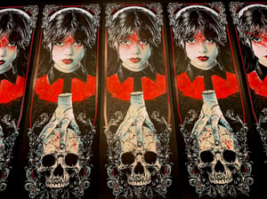 Image of WEDNESDAY ADDAMS - 'Bloody Mary' customized variant art print - TEST PRINTS
