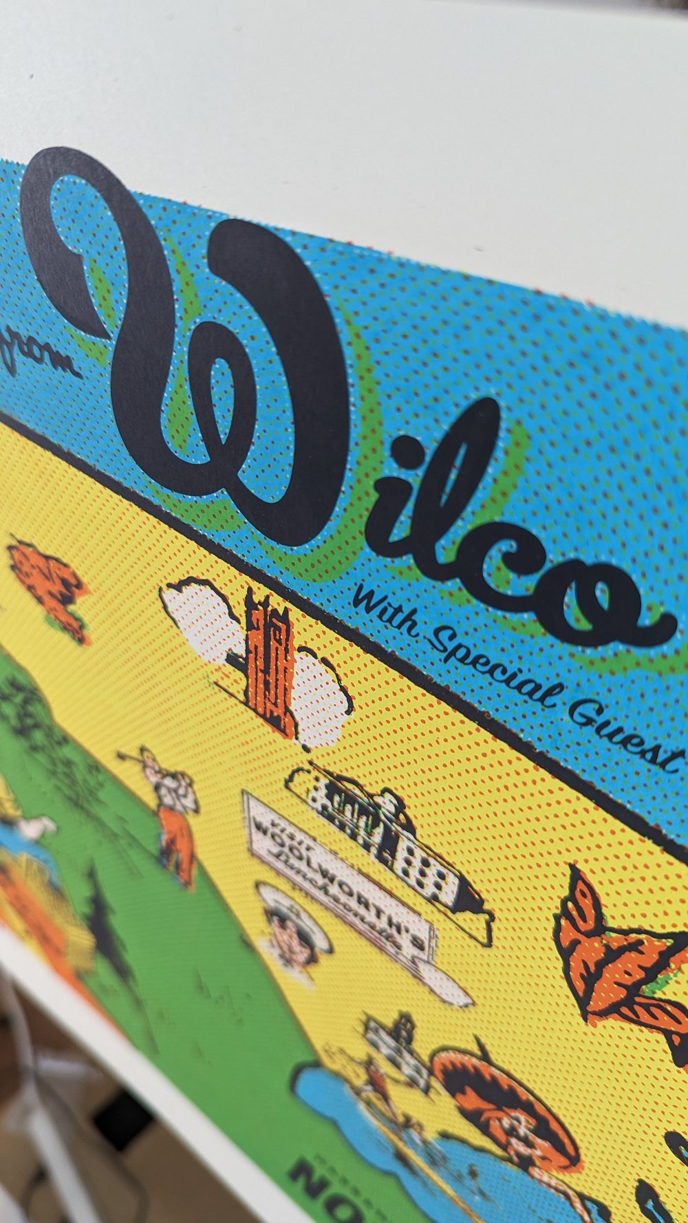 Wilco "Postcard from Asheville" poster, Asheville, NC, April 28, 2023 