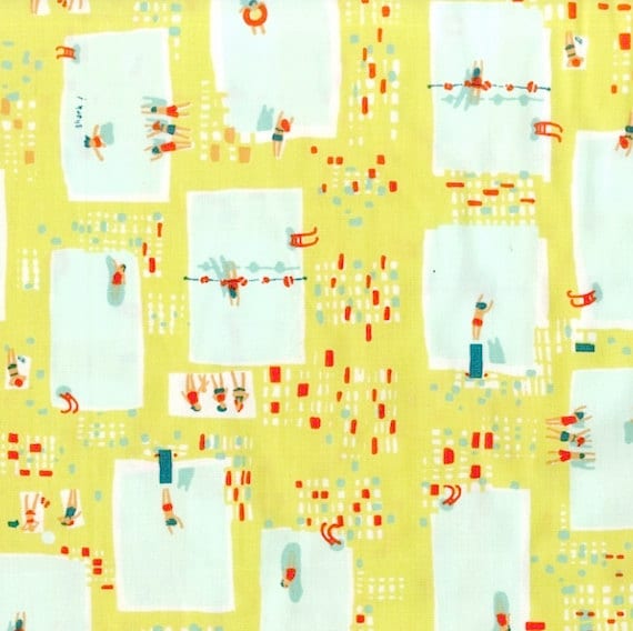 Munki Munki Heather Ross Fabric - Swimming Pools Poolside