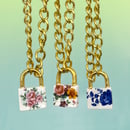 Image 1 of Large Floral Padlock Chokers with 22Kt Gold