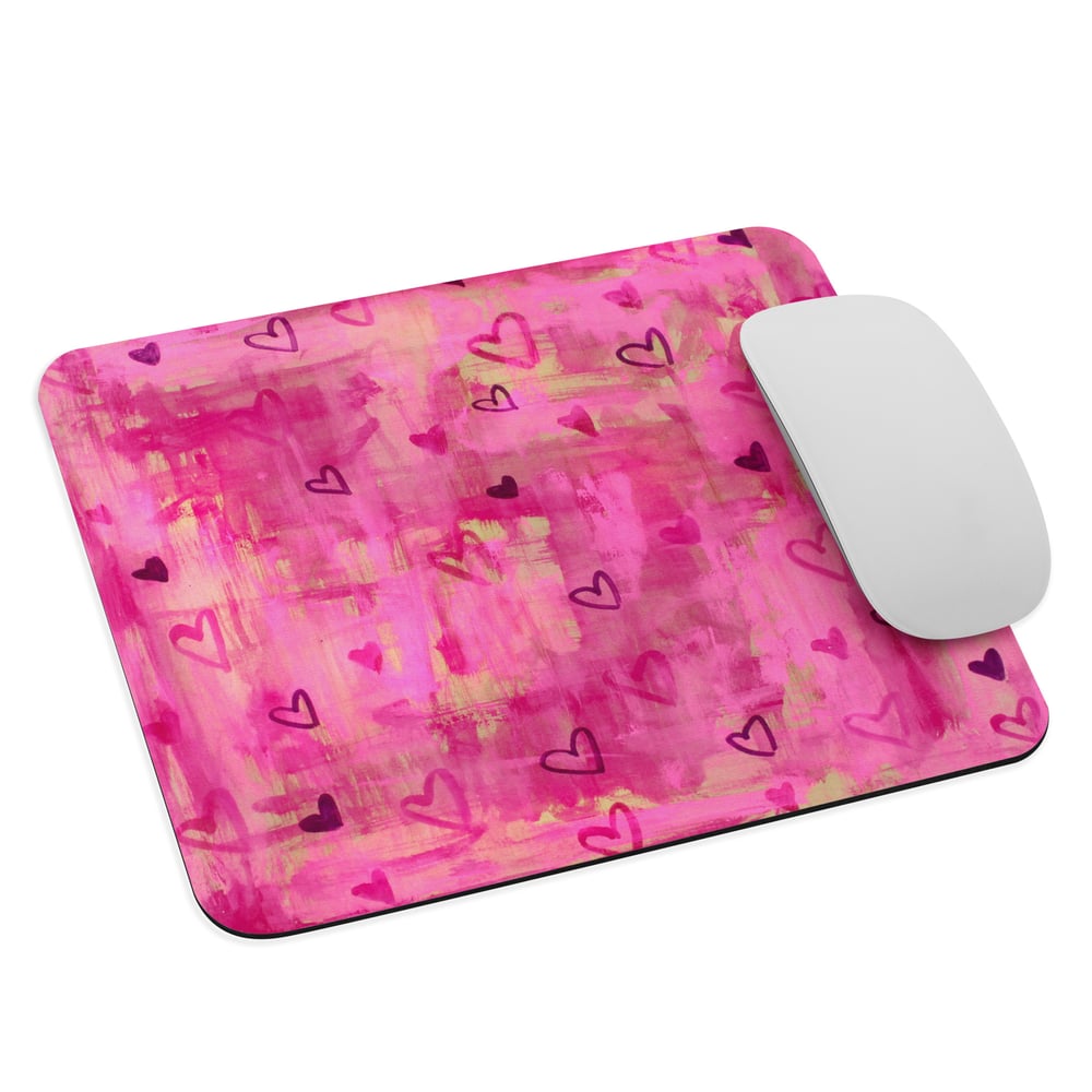 Image of Heart Shower Mouse Pad - Pink