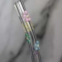 Image 2 of Swirl of Flowers Glass Straw 