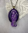 Purple Power Santa Muerte Necklace by Ugly Shyla 