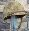 WWII M1 USMC Helmet Front Seam & MSA Liner 4th Marine Division Camo Cover.