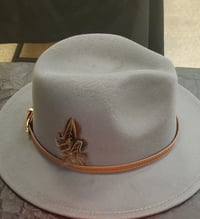 Gray Fedora with Feather 