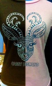 Image of Hand Printed Silk Screen Casey Desmond DEER Tshirt by TOFUSQUIRREL