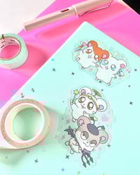 Image 2 of HAM HAM HEARTBREAK hamtaro clear vinyl stickers