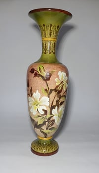 Image 1 of Doulton Lambeth Faience Bottle Vase