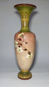 Image 2 of Doulton Lambeth Faience Bottle Vase