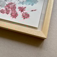 Image 5 of Original Painting - "Echeveria en bleu et rouge" - 30x30 cm