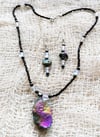 Rainbow Druzy Necklace and Earring Set