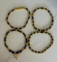 Image 8 of Black & Gold Fairy Dust Tumbler Bracelet Stack