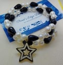 Black and White Star Necklace/Bracelet Set - Bead and Chat Project