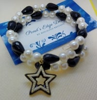 Image 3 of Black and White Star Necklace/Bracelet Set - Bead and Chat Project