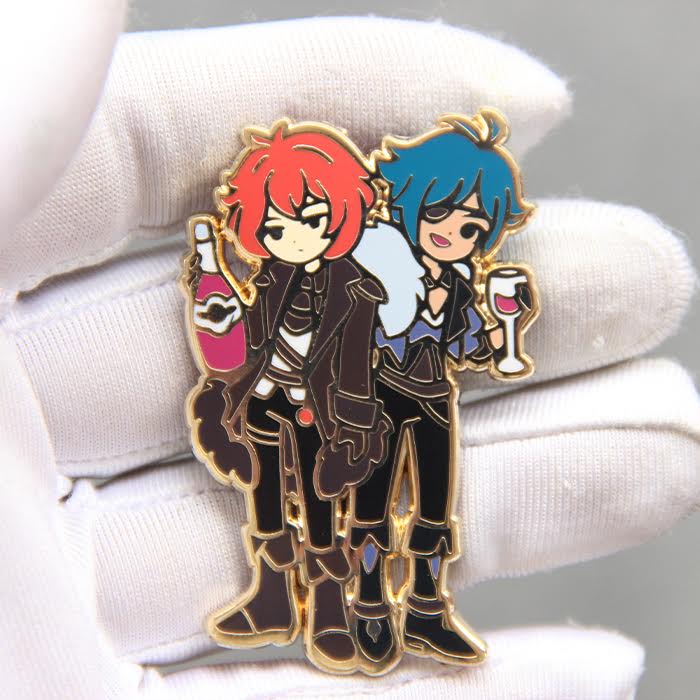 Image of Diluc and Kaeya enamel pin