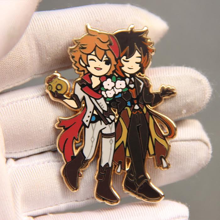Image of Childe and Zhongli enamel pin