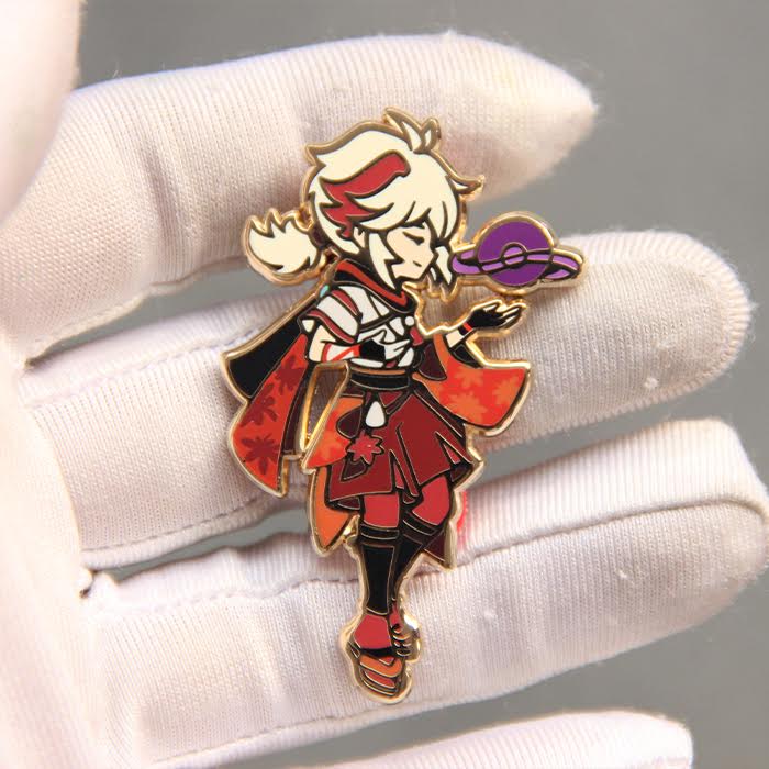 Image of Kazuha and Electro Seelie enamel pin