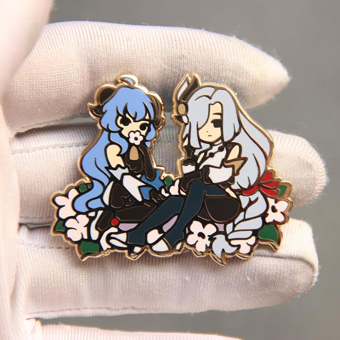 Image of Ganyu and Shenhe enamel pin