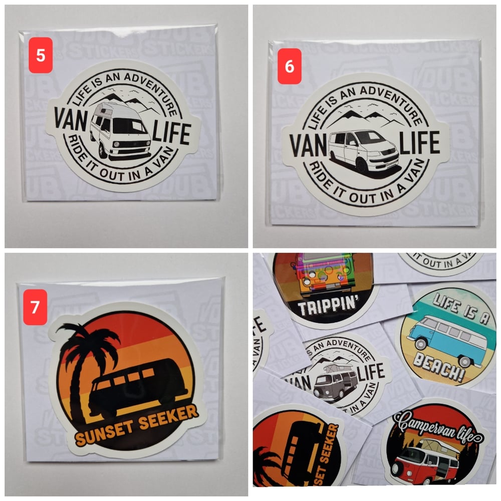 Campervan Themed Vinyl Stickers