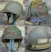 Image 3 of WWII M2 101st Airborne 326th ENGINEERS Helmet Front Seam Westinghouse Paratrooper Liner NCO Net