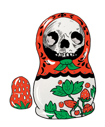 Image of "Skull Strawberry" Sticker