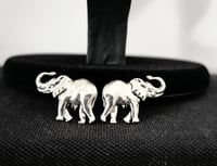 Image 1 of CLIP Silver Elephant Stud Earrings 