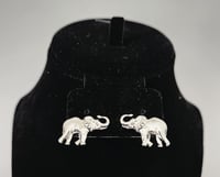 Image 3 of CLIP Silver Elephant Stud Earrings 