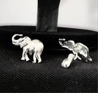 Image 2 of CLIP Silver Elephant Stud Earrings 