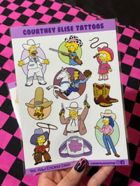 Image 1 of Simpsons Cowboy Sticker Sheets