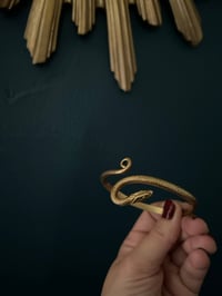 Image 4 of Magnifique bracelet en laiton massif en forme de serpent, 1930-40! Ajustable