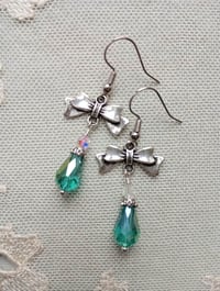 Image 5 of Regency Ribbons Crystal Teardrop Earrings, Green