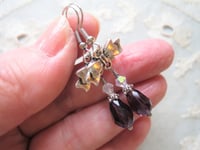 Image 2 of Regency Ribbons Crystal Teardrop Earrings, Purple 