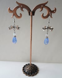 Image 4 of Regency Ribbons Crystal Teardrop Earrings, Blue