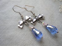 Image 5 of Regency Ribbons Crystal Teardrop Earrings, Blue
