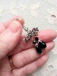 Image 2 of Regency Ribbons Crystal Teardrop Earrings, Black