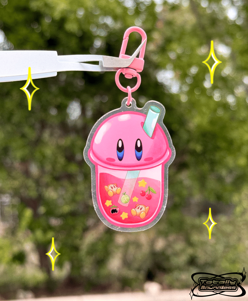 Image of Kirby Boba Keychain