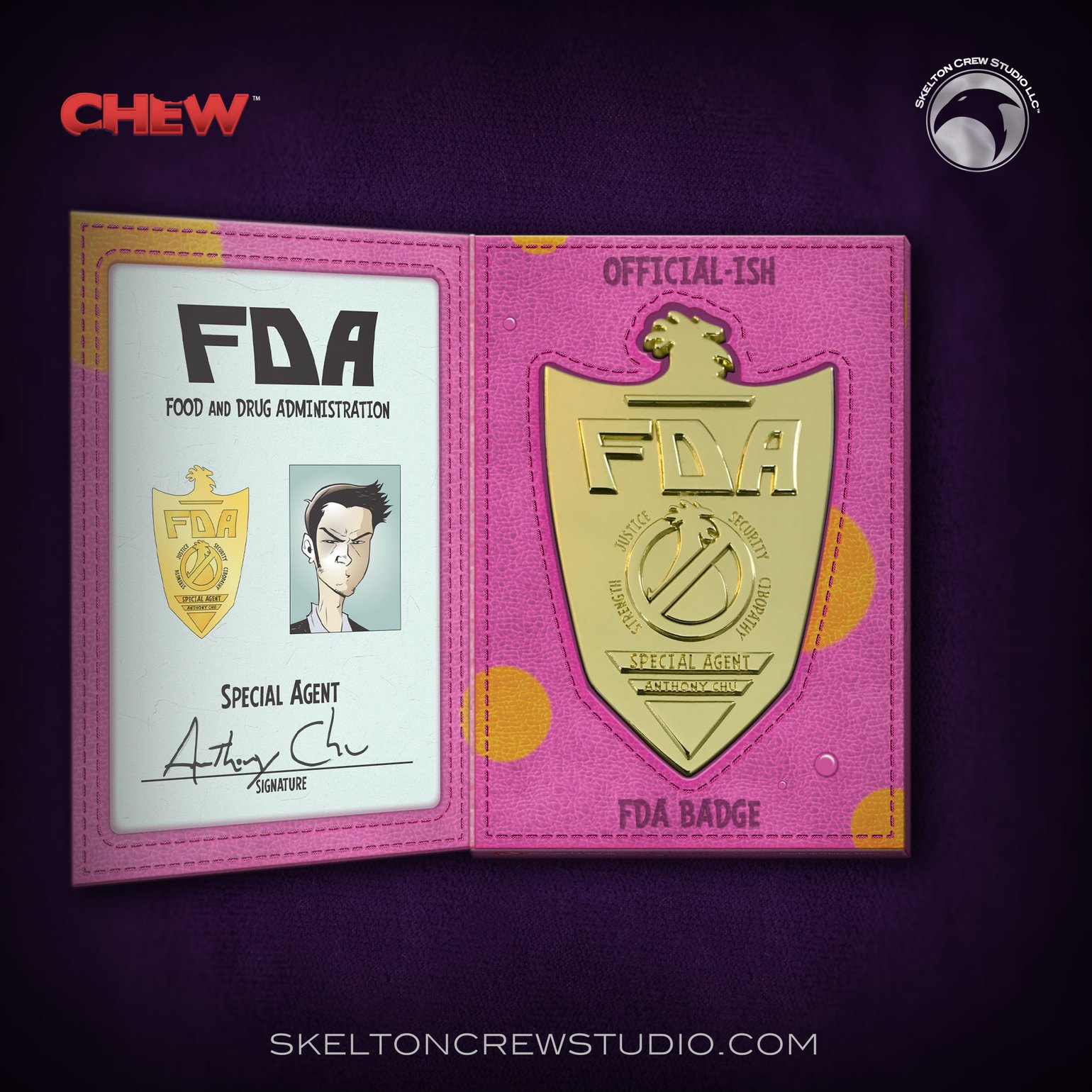 Image of CHEW: SIGNED Limited Edition Agent Tony Chu Official-ish FDA Badge!