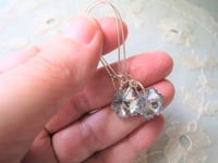 Image 2 of Crystal Snowflakes Long Silver Earrings