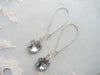 Crystal Snowflakes Long Silver Earrings