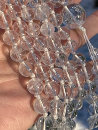 Image 2 of Crystal Quartz Mala, Crystal Quartz 108 Bead Japa Mala, Quartz Crystal Hand Knotted Necklace